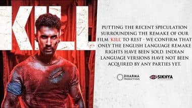 ‘Kill’: Dharma Productions Issues Clarification on Rumoured Remakes of Lakshya’s Thriller in Other Languages; Confirms Only English Rights Have Been Sold – See Statement
