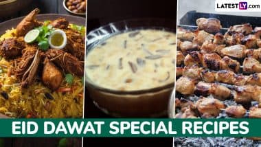 Eid Dawat 2025 Special Recipes: Biryani, Sheer Khurma, Kebabs and More, Enjoy These Mouth-Watering Dishes During the Festival of Eid Ul-Fitr (Watch Videos)