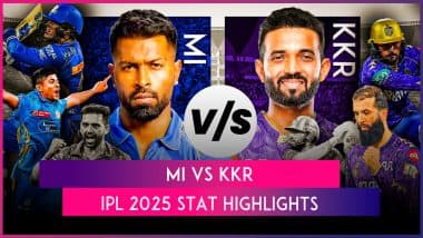 MI vs KKR IPL 2025 Stat Highlights: Debutant Ashwani Kumar’s Four-Wicket Haul Powers Mumbai Indians to Dominant Win