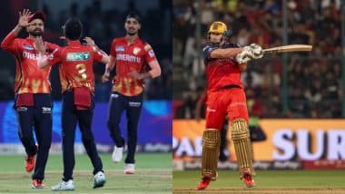 Punjab Kings Beat Royal Challengers Bengaluru by Five Wickets; Nehal Wadhera, Arshdeep Singh, Yuzvendra Chahal Guide PBKS to Comprehensive Win in Rain-Hit Game in Bengaluru