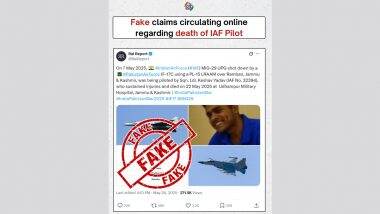 Fact Check: IAF Pilot Died After Pakistan Air Force Shot MiG-29 UPG Jet Over Ramban in Jammu and Kashmir? PIB Debunks Fake News Going Viral on Social Media