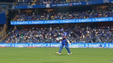 Rohit Sharma Walks Out To Bat With ‘Rohit Sharma Stand’ in Background at Wankhede Stadium During MI vs DC IPL 2025 Match, Pic Goes Viral