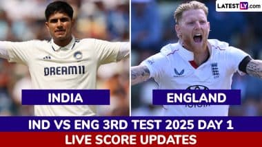ENG 251/4 in 83 Overs (Stumps) | India vs England 3rd Test 2025 Day 1 Highlights: Joe Root-Ben Stokes Stand Lifts England, Nitish Kumar Reddy Stars With Two Wickets
